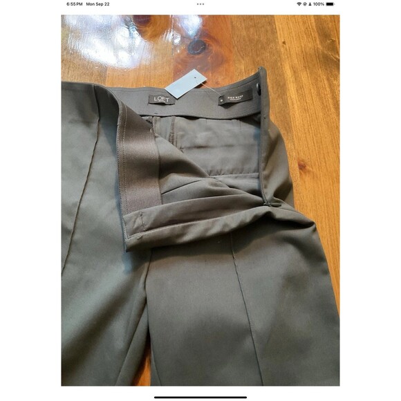 Ann Taylor Loft High Waist Womens 6P Pants Petite Gray Chino Dress Pockets NEW - Picture 5 of 8